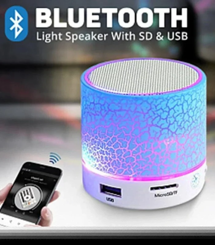 Mini Bluetooth Speaker Wireless Loudspeaker Crack LED SD Card USB Subwoofer Portable MP3 Music Sound Column for PC Mobile Phone