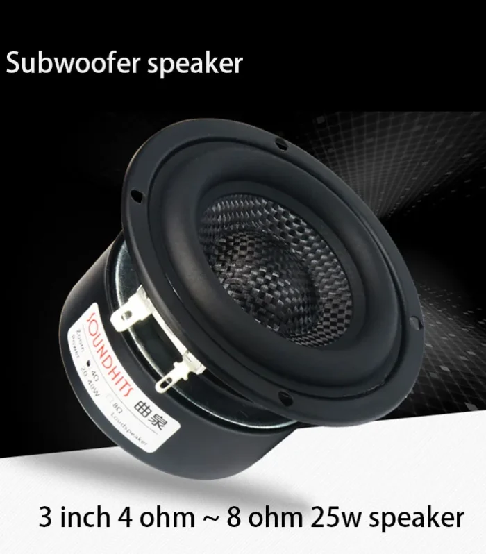 25~40W 3 Inch Speaker Unit 4~8ohm Woofer Subwoofer Speaker Bass Hifi LoudSpeaker Units Glass Fiber Woven Basin Low Frequency